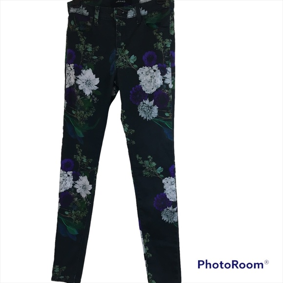 J Brand Black Floral Jeans Size 26 - Picture 1 of 2